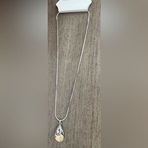 Christopher & Banks Silver, Gold & Rose Gold Teardrop Necklace